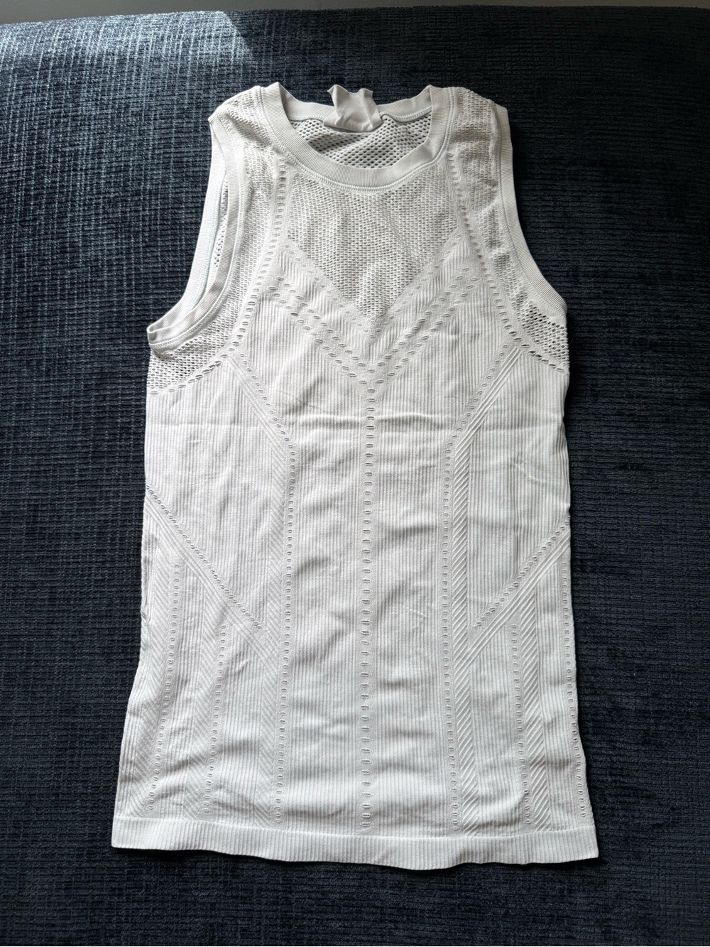 Athleta White Textured Knit Tank Top